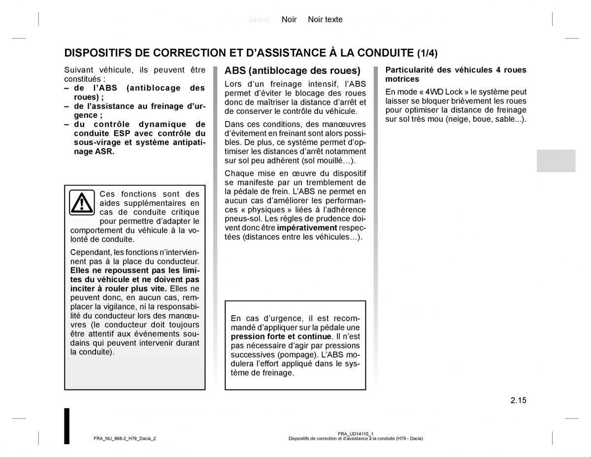 manual  Dacia Duster I 1 manuel du proprietaire / page 75