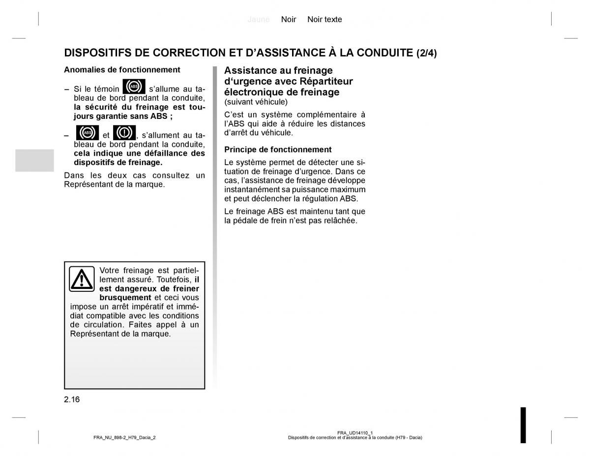 manual  Dacia Duster I 1 manuel du proprietaire / page 76