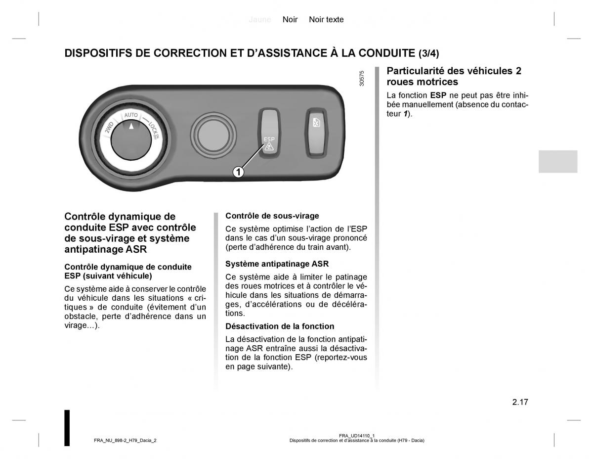 Dacia Duster I 1 manuel du proprietaire / page 77