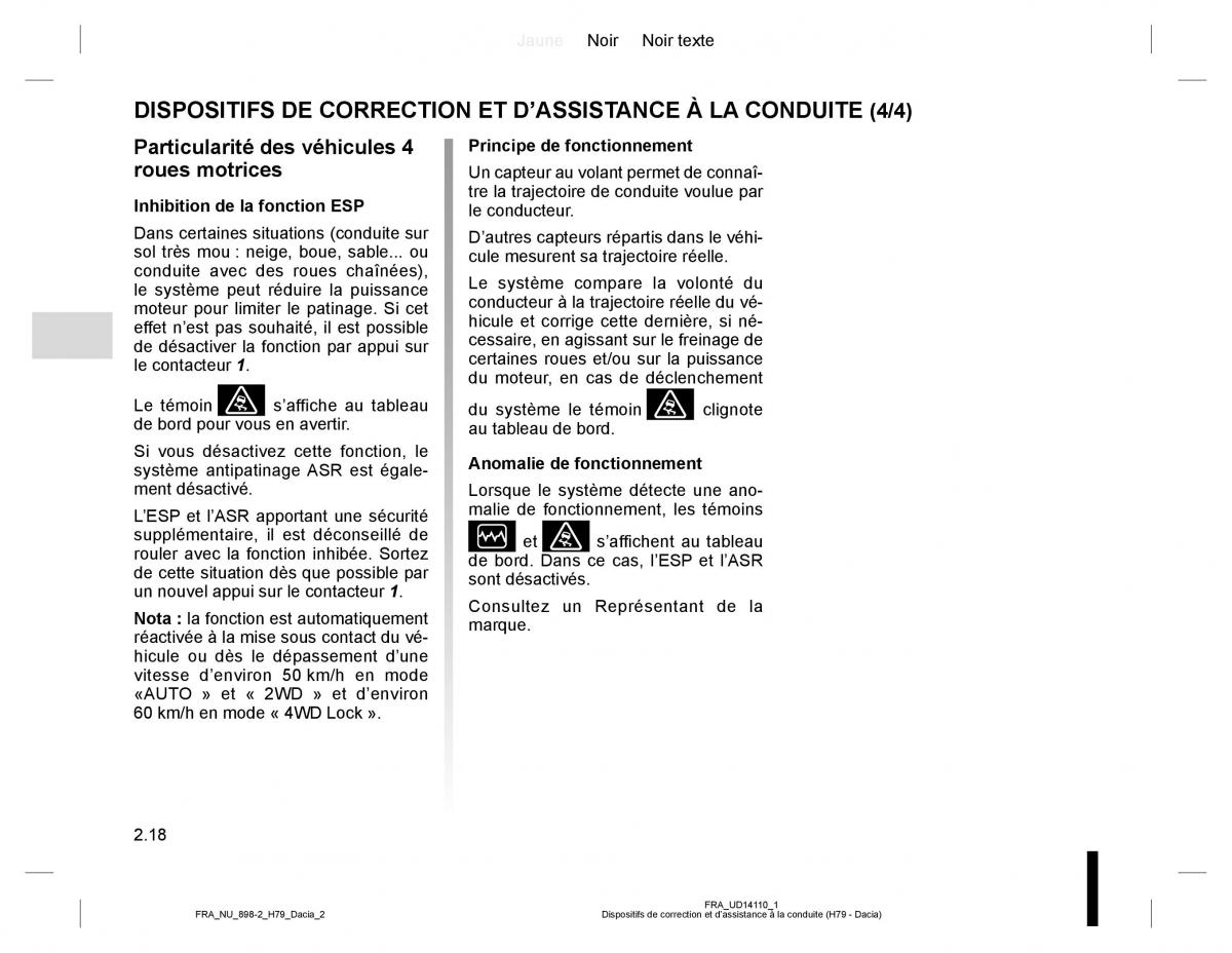 manual  Dacia Duster I 1 manuel du proprietaire / page 78