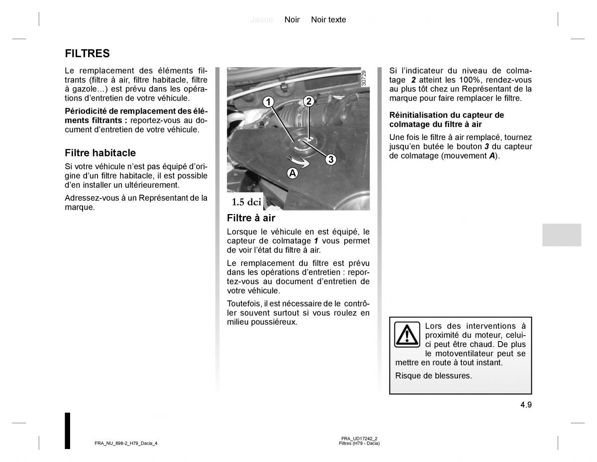 manual  Dacia Duster I 1 manuel du proprietaire / page 109