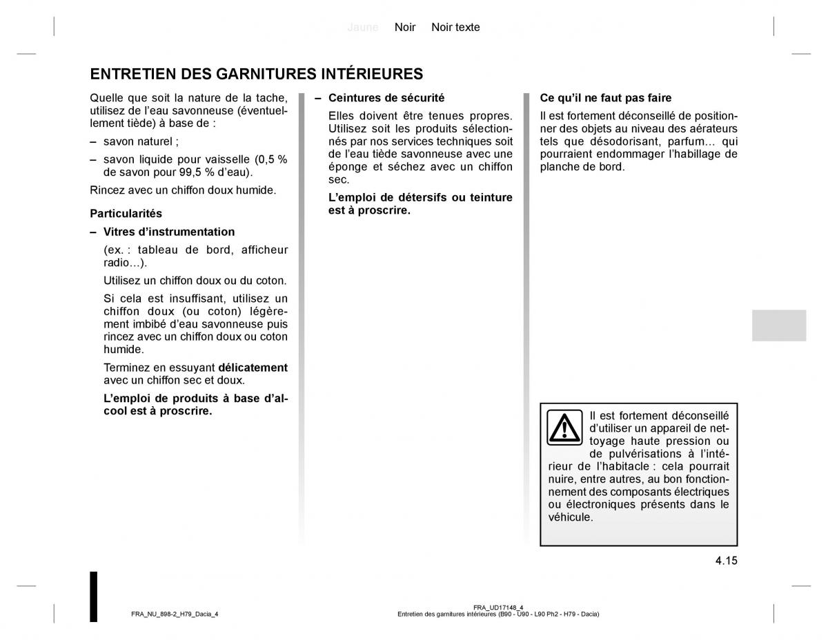 manual  Dacia Duster I 1 manuel du proprietaire / page 115