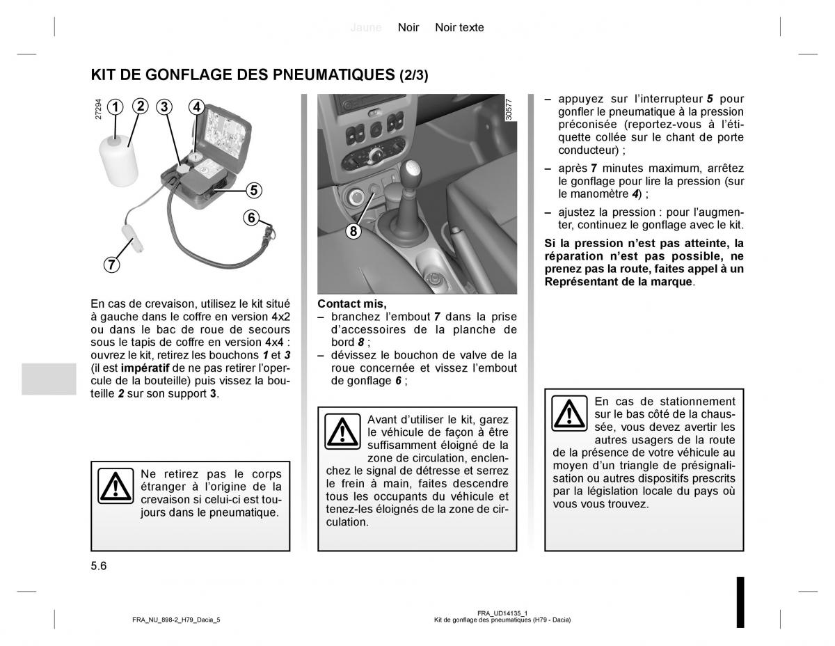 manual  Dacia Duster I 1 manuel du proprietaire / page 122