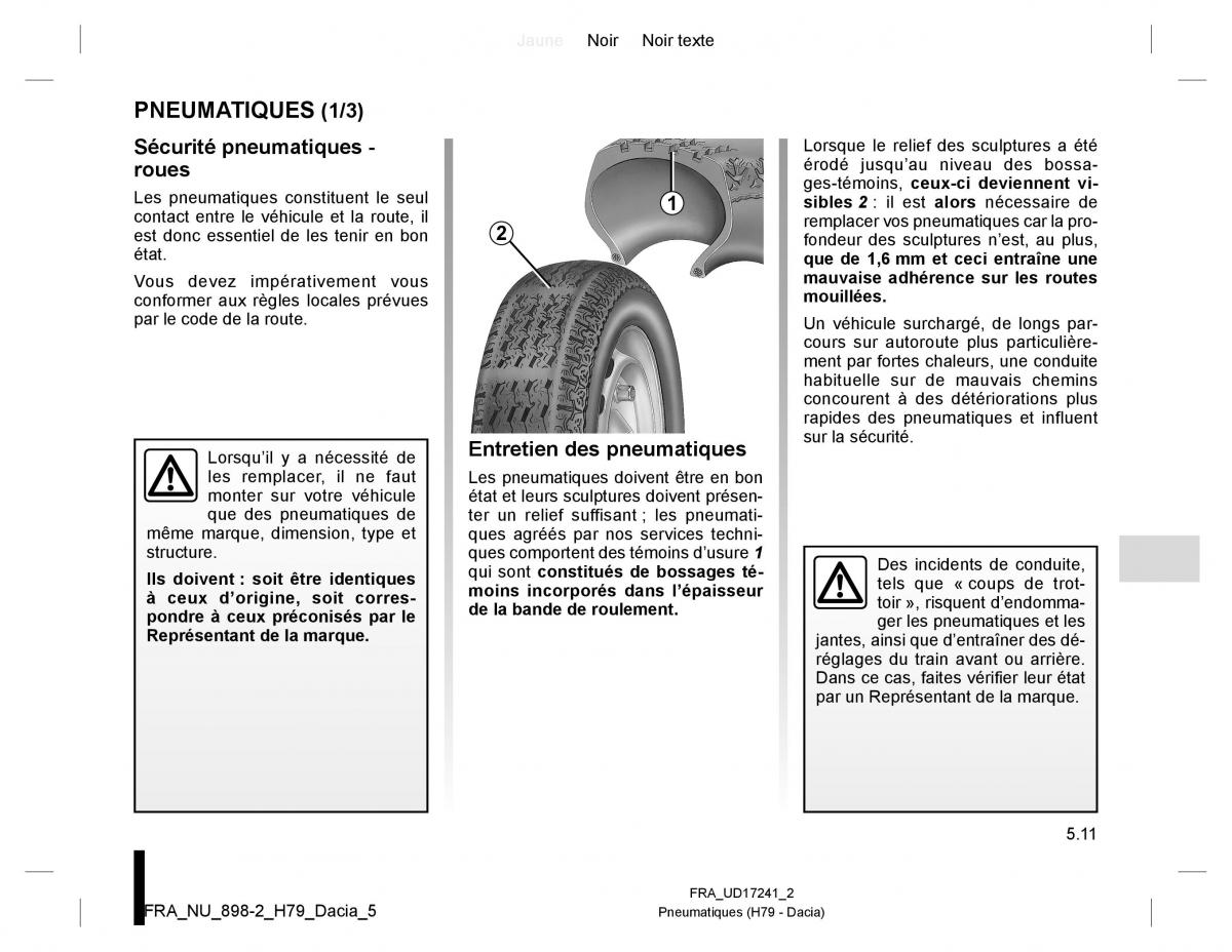 manual  Dacia Duster I 1 manuel du proprietaire / page 127