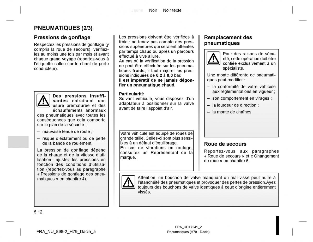 manual  Dacia Duster I 1 manuel du proprietaire / page 128