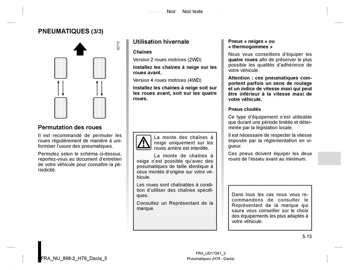 manual  Dacia Duster I 1 manuel du proprietaire / page 129