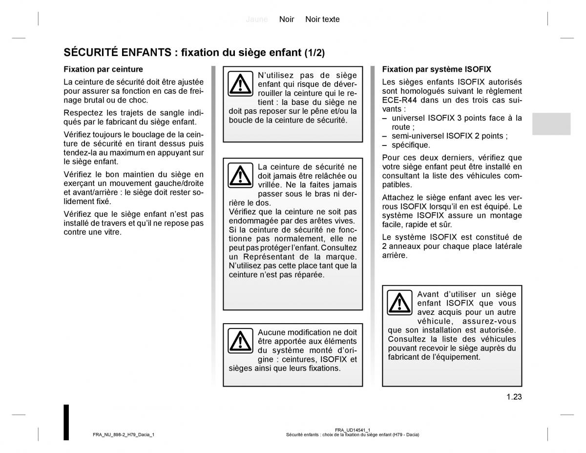 Dacia Duster I 1 manuel du proprietaire / page 27