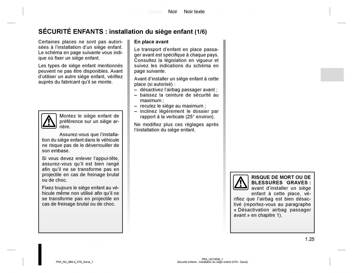 Dacia Duster I 1 manuel du proprietaire / page 29