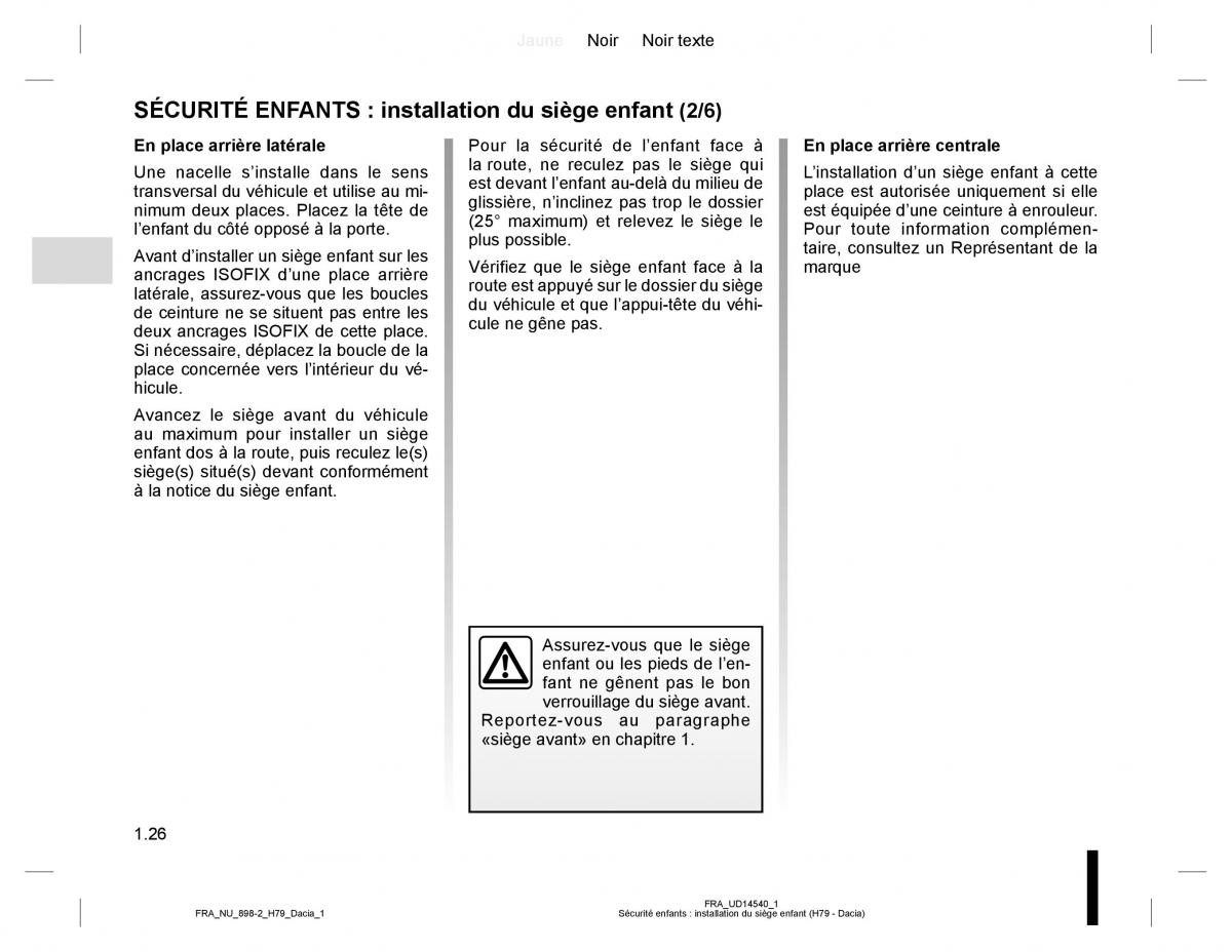 Dacia Duster I 1 manuel du proprietaire / page 30