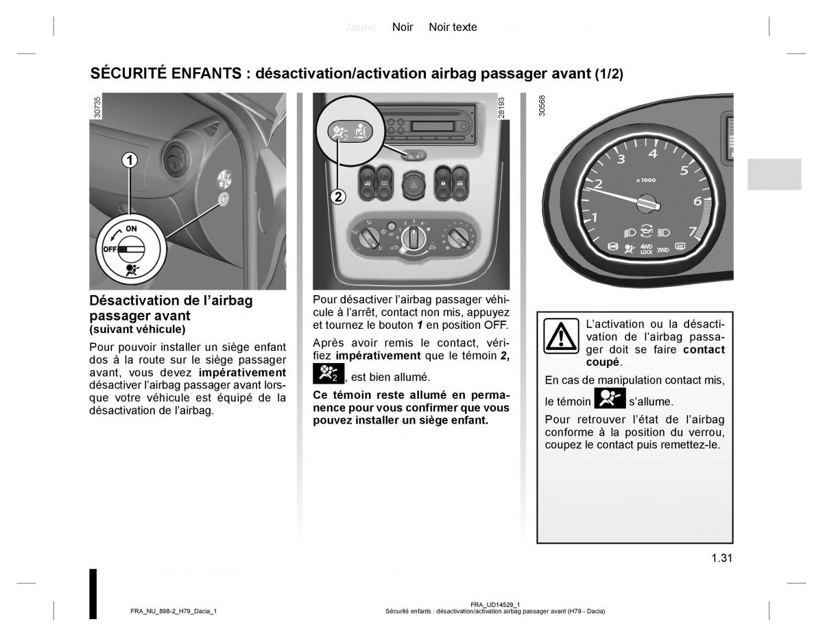 manual  Dacia Duster I 1 manuel du proprietaire / page 35