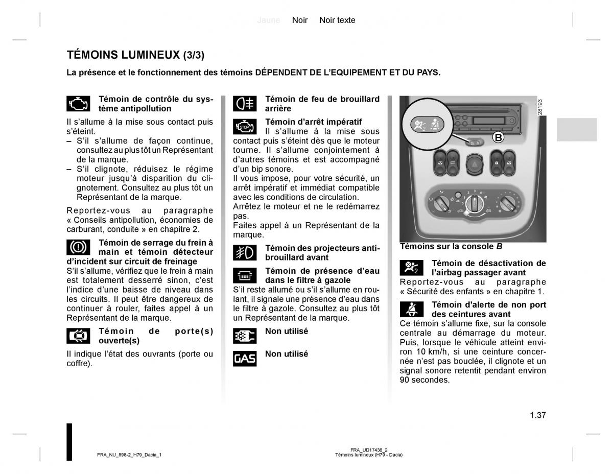 Dacia Duster I 1 manuel du proprietaire / page 41