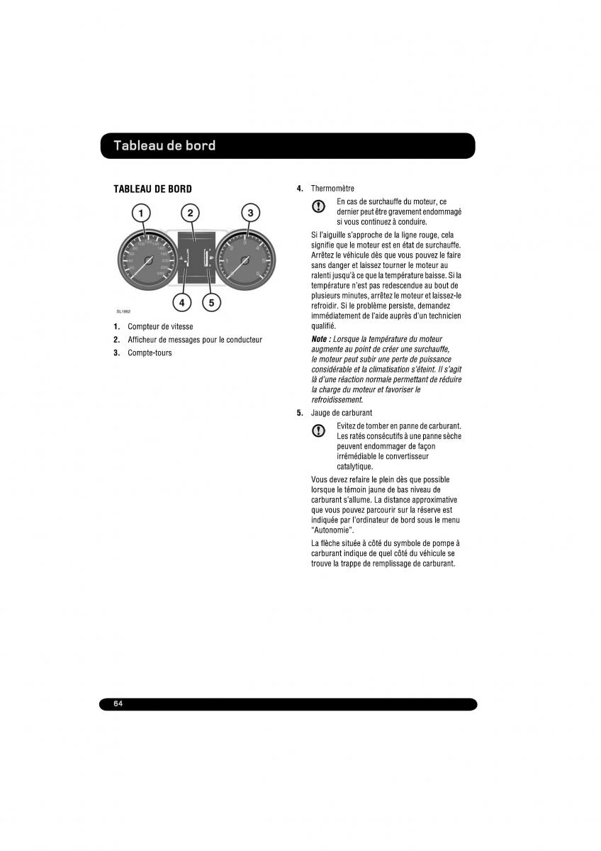 manual  Land Rover Range Rover Evoque manuel du proprietaire / page 64