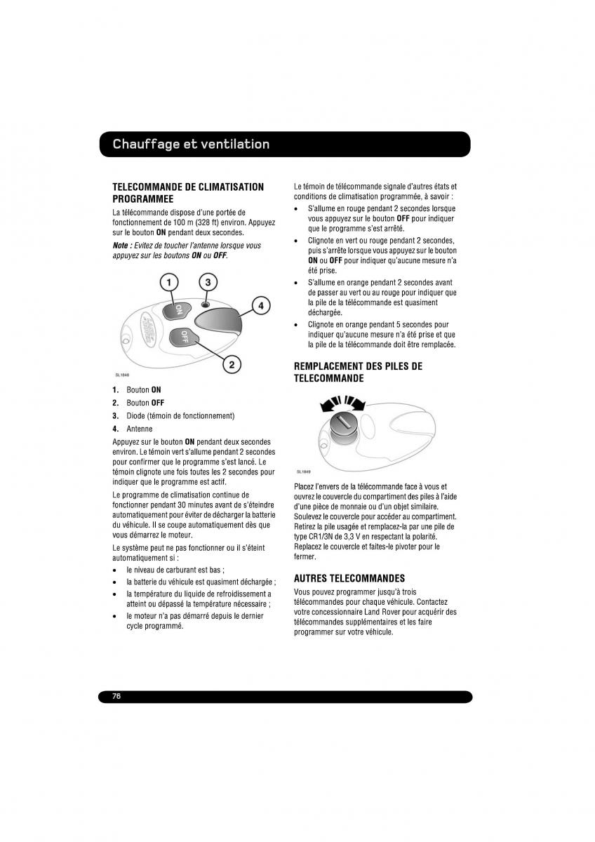 manual  Land Rover Range Rover Evoque manuel du proprietaire / page 76