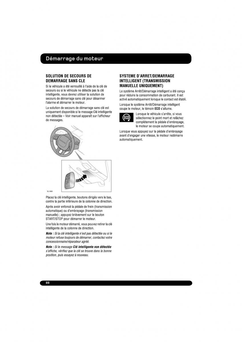 manual  Land Rover Range Rover Evoque manuel du proprietaire / page 88