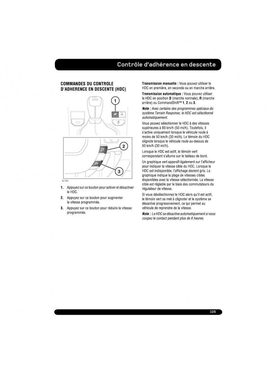 manual  Land Rover Range Rover Evoque manuel du proprietaire / page 105