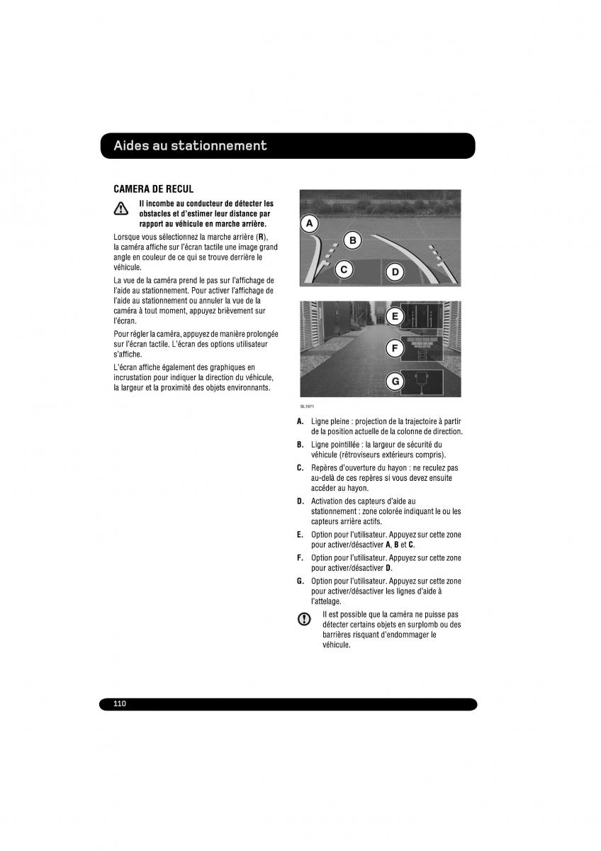 manual  Land Rover Range Rover Evoque manuel du proprietaire / page 110