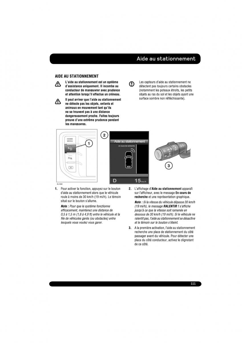 manual  Land Rover Range Rover Evoque manuel du proprietaire / page 111