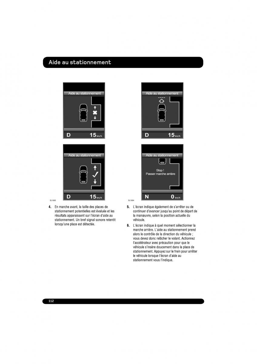 manual  Land Rover Range Rover Evoque manuel du proprietaire / page 112