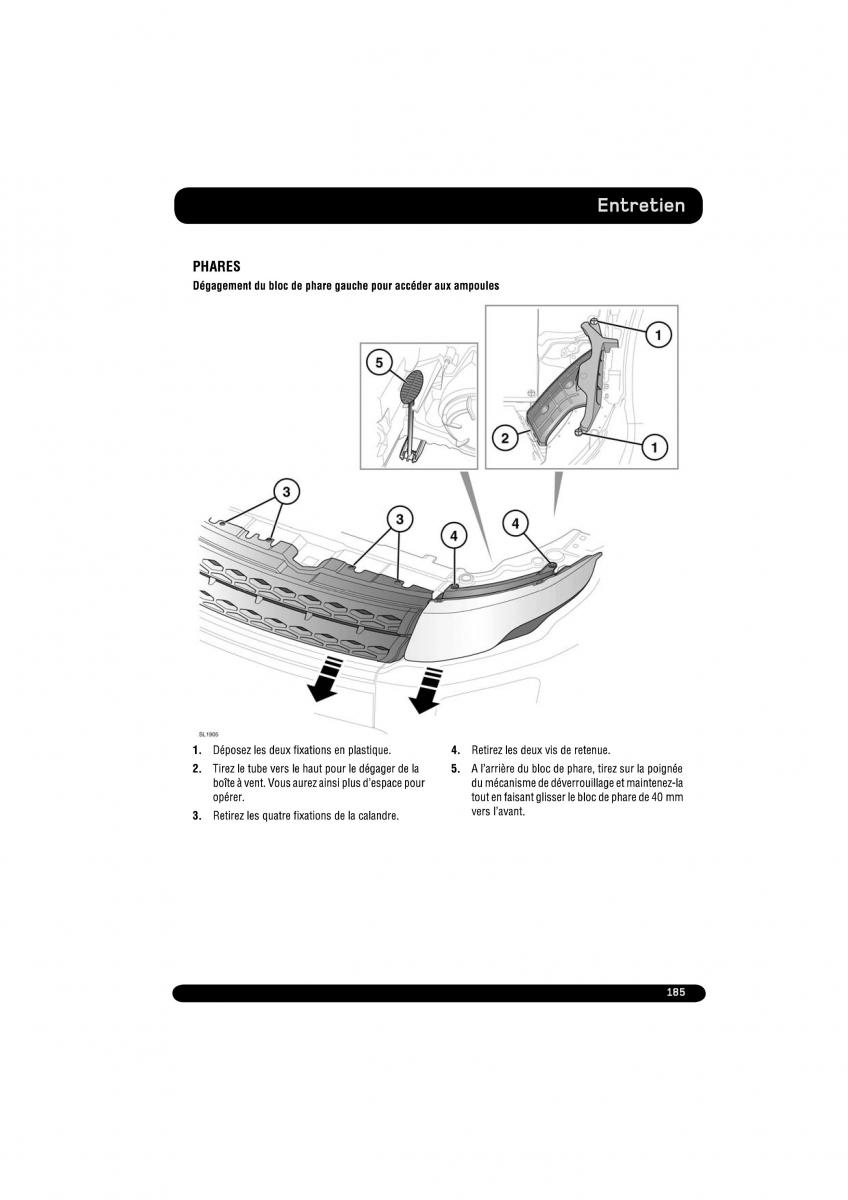 manual  Land Rover Range Rover Evoque manuel du proprietaire / page 185