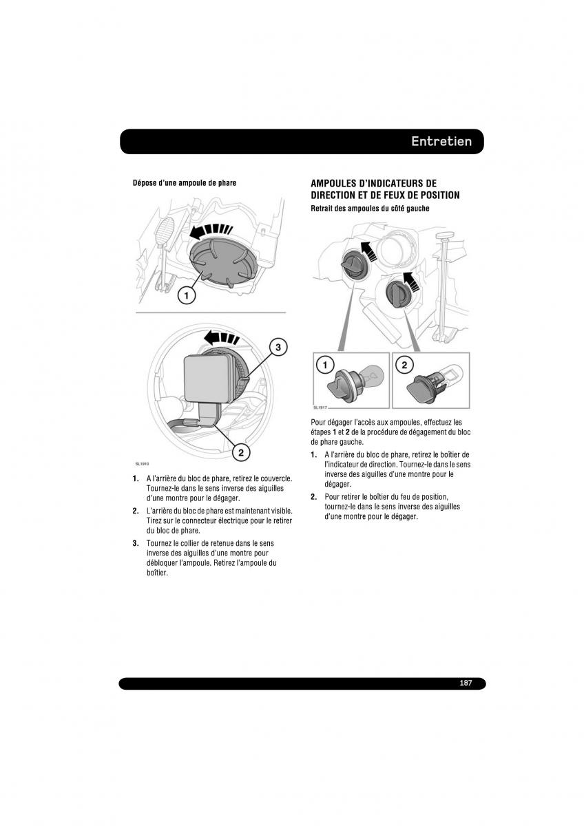 manual  Land Rover Range Rover Evoque manuel du proprietaire / page 187