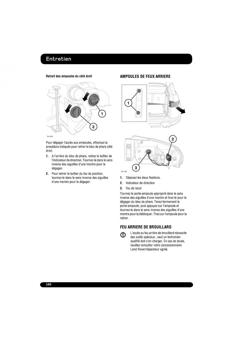 manual  Land Rover Range Rover Evoque manuel du proprietaire / page 188