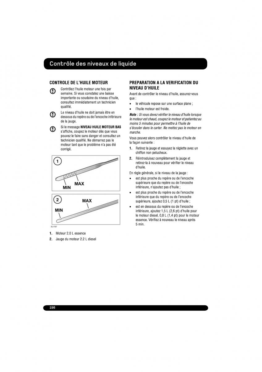 manual  Land Rover Range Rover Evoque manuel du proprietaire / page 196