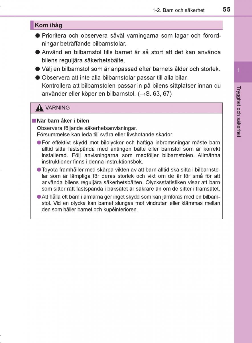 Toyota C HR instruktionsbok / page 55