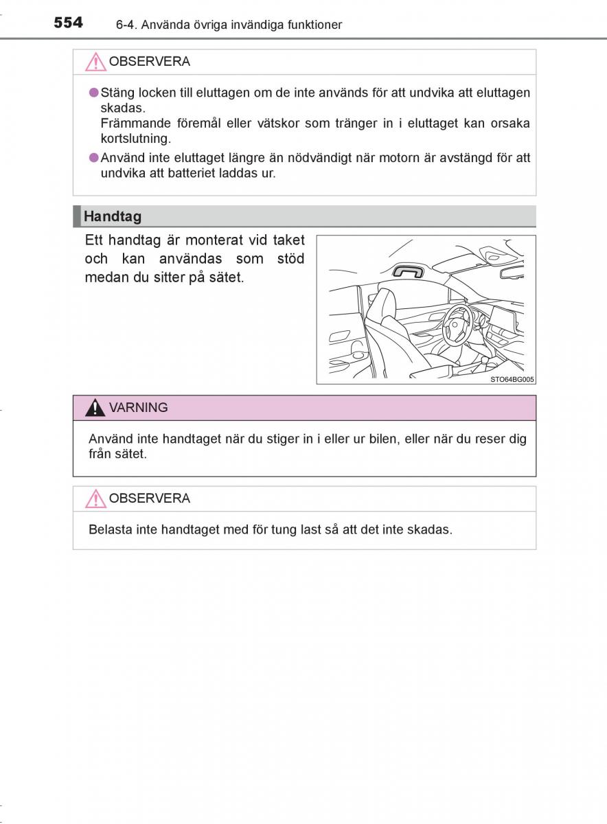 Toyota C HR instruktionsbok / page 554