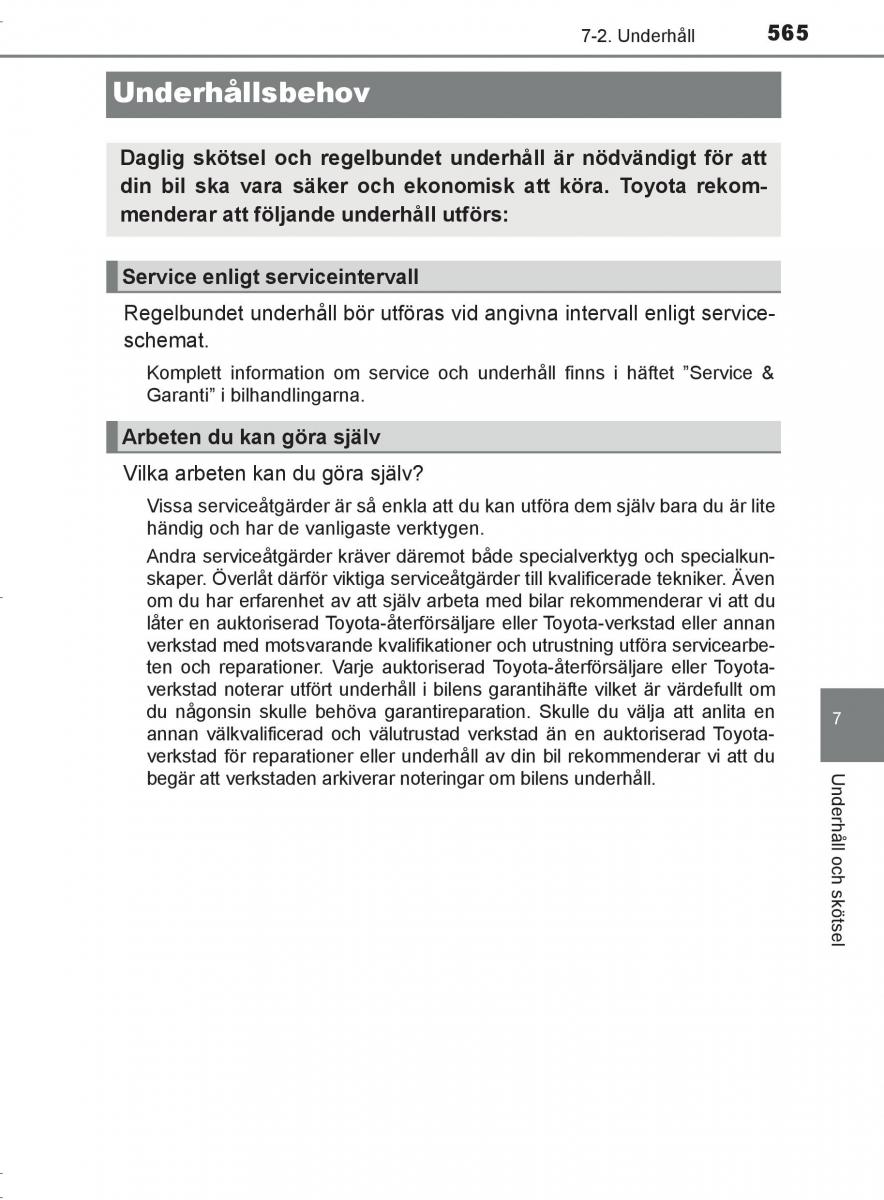 Toyota C HR instruktionsbok / page 565