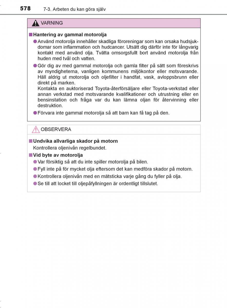 Toyota C HR instruktionsbok / page 578