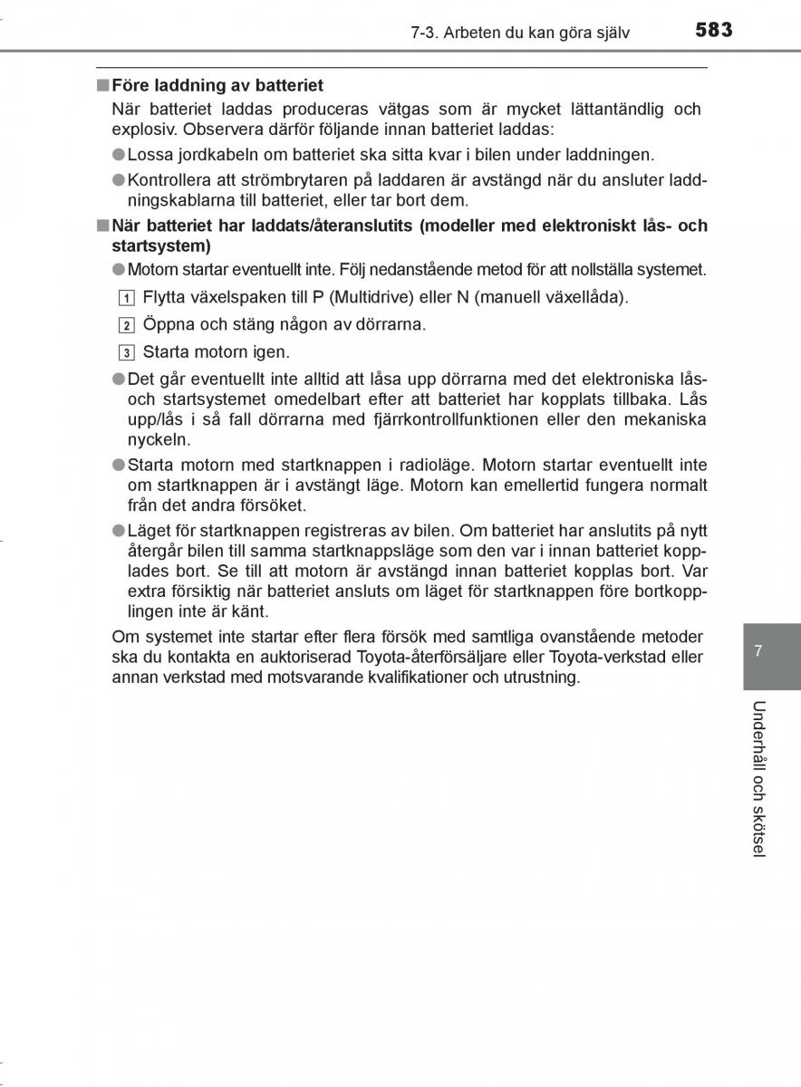 Toyota C HR instruktionsbok / page 583