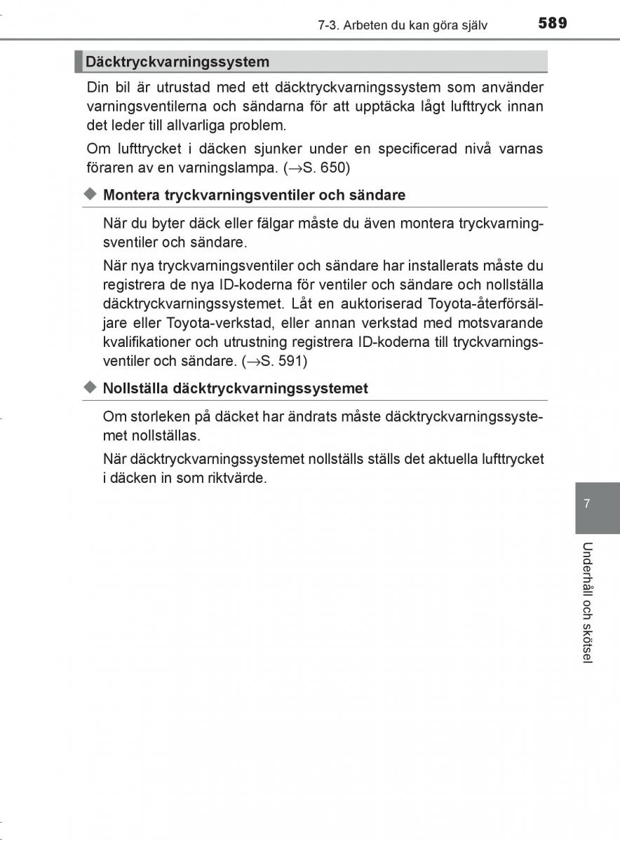 Toyota C HR instruktionsbok / page 589