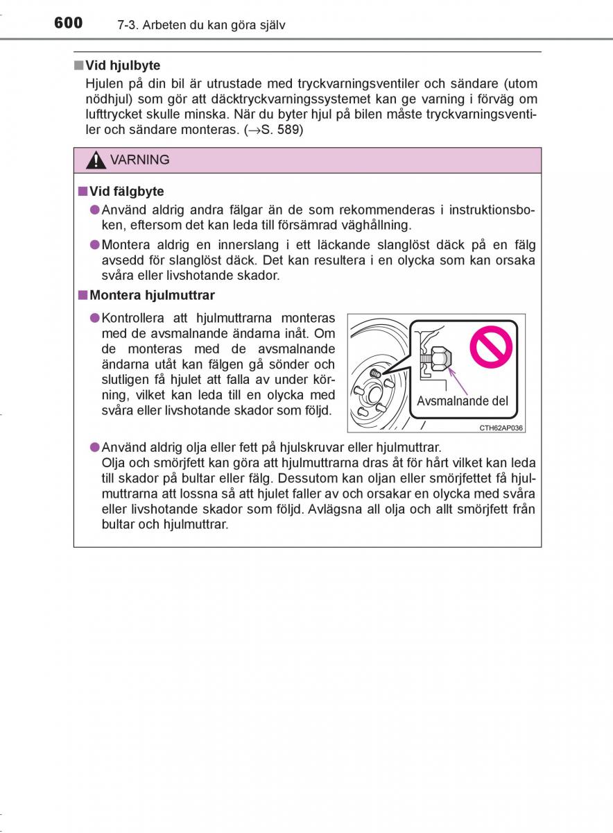 Toyota C HR instruktionsbok / page 600