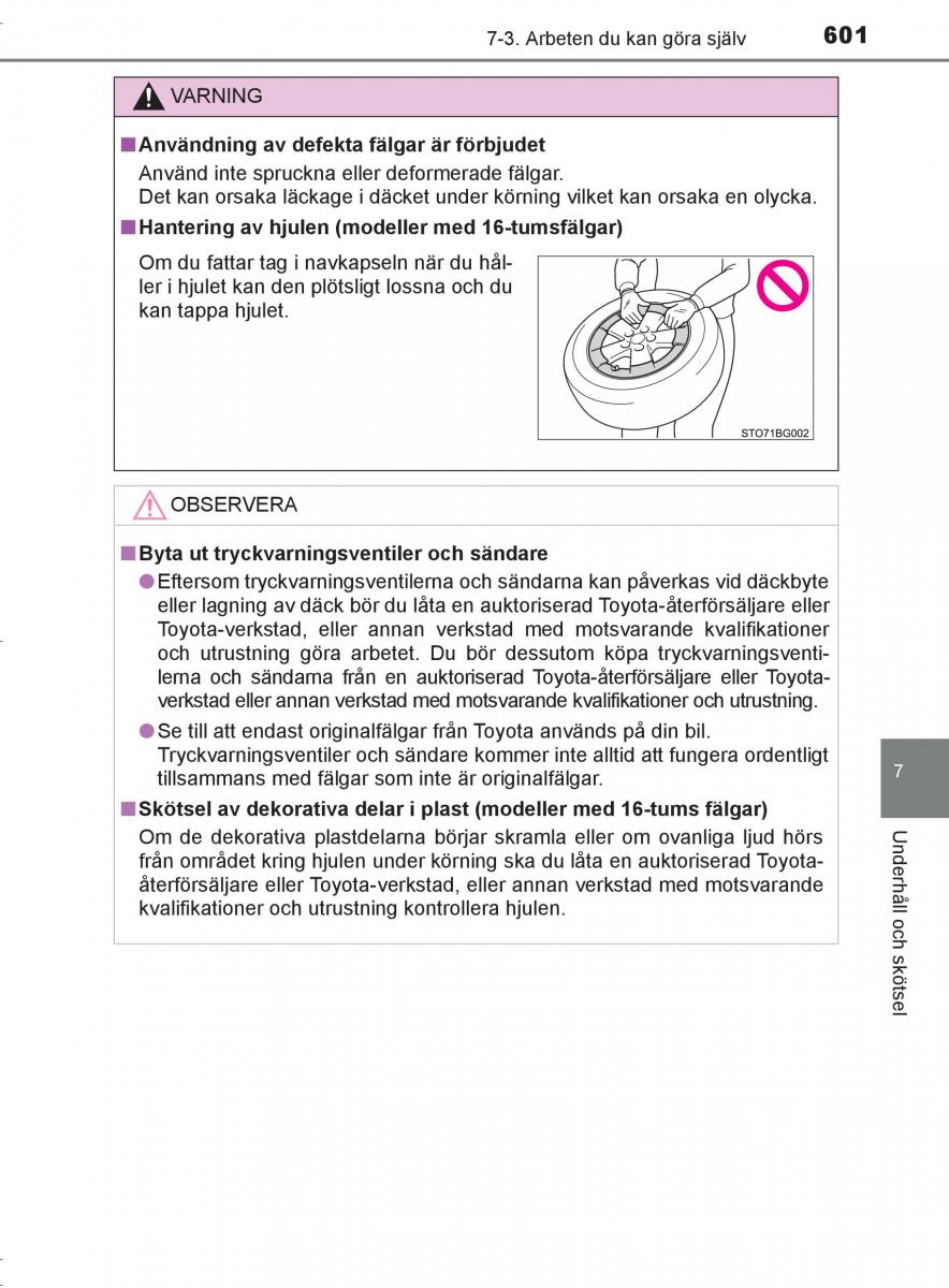 Toyota C HR instruktionsbok / page 601