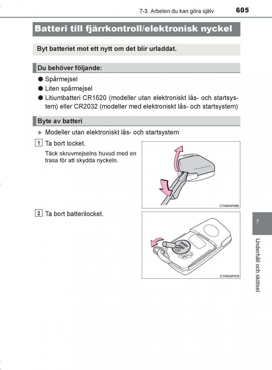 Toyota C HR instruktionsbok / page 605