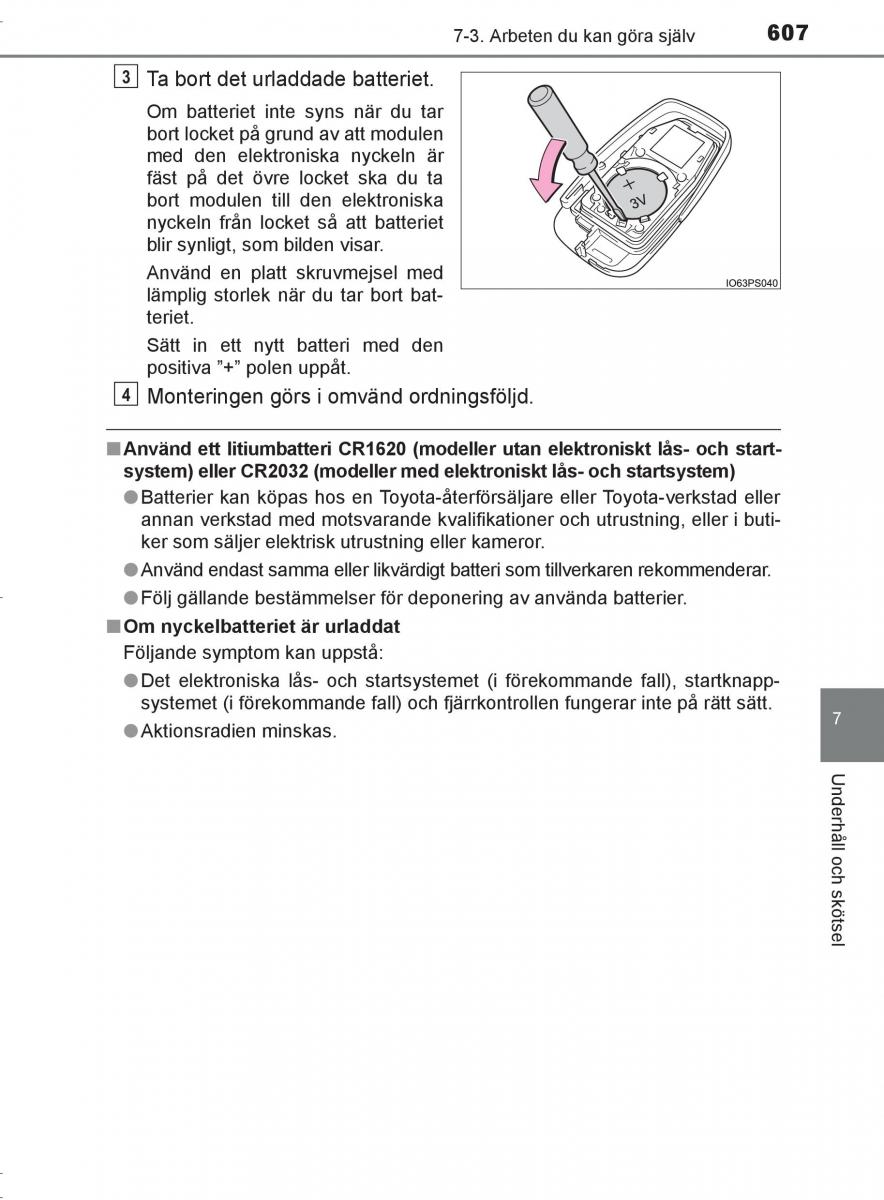 Toyota C HR instruktionsbok / page 607