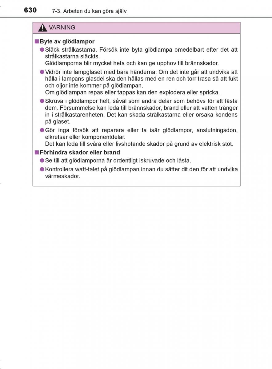 Toyota C HR instruktionsbok / page 630