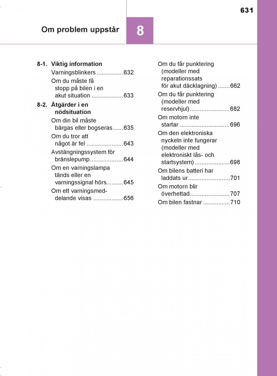 Toyota C HR instruktionsbok / page 631