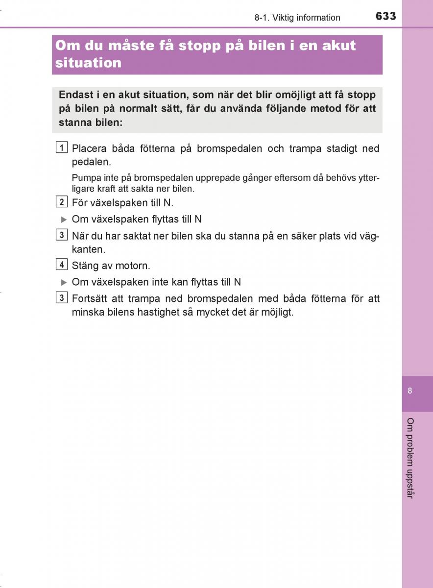 Toyota C HR instruktionsbok / page 633