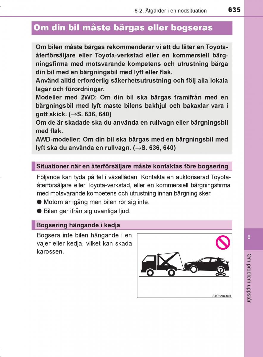 Toyota C HR instruktionsbok / page 635