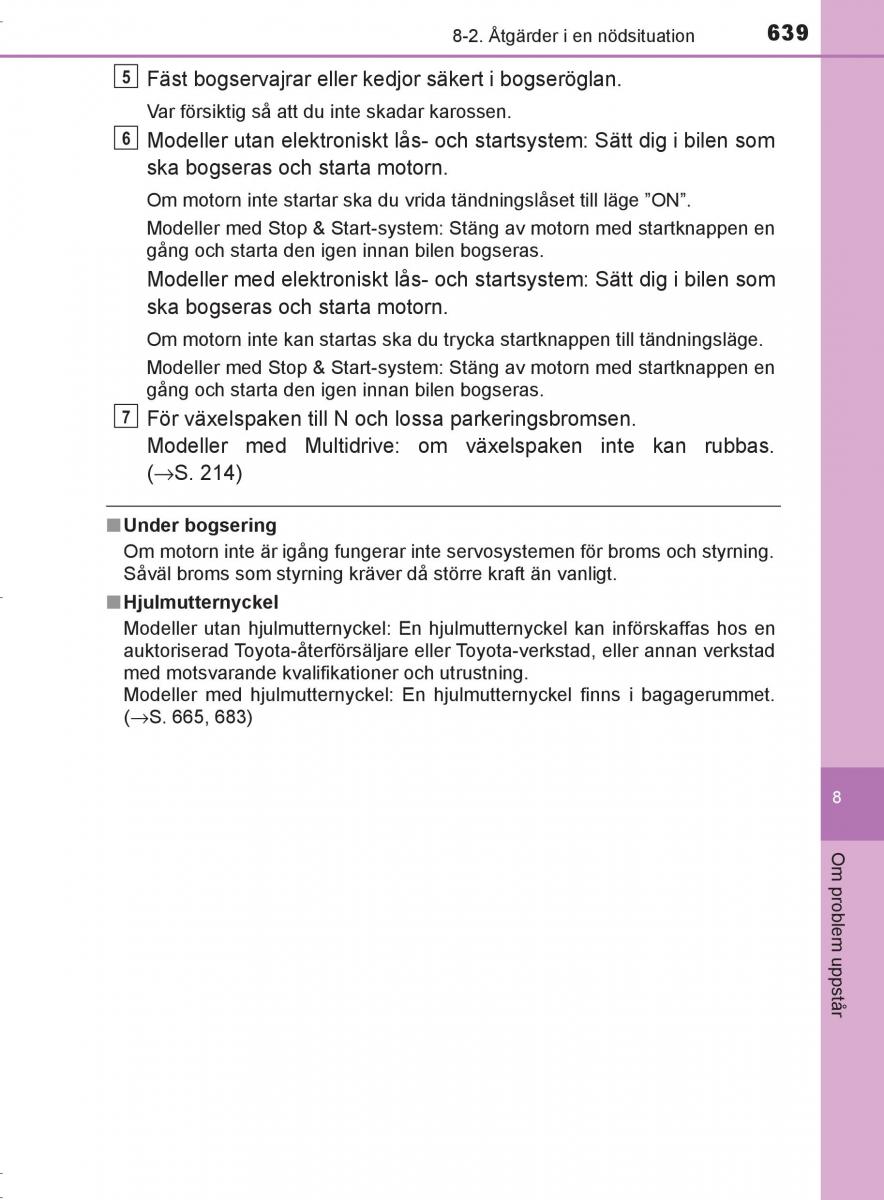 Toyota C HR instruktionsbok / page 639