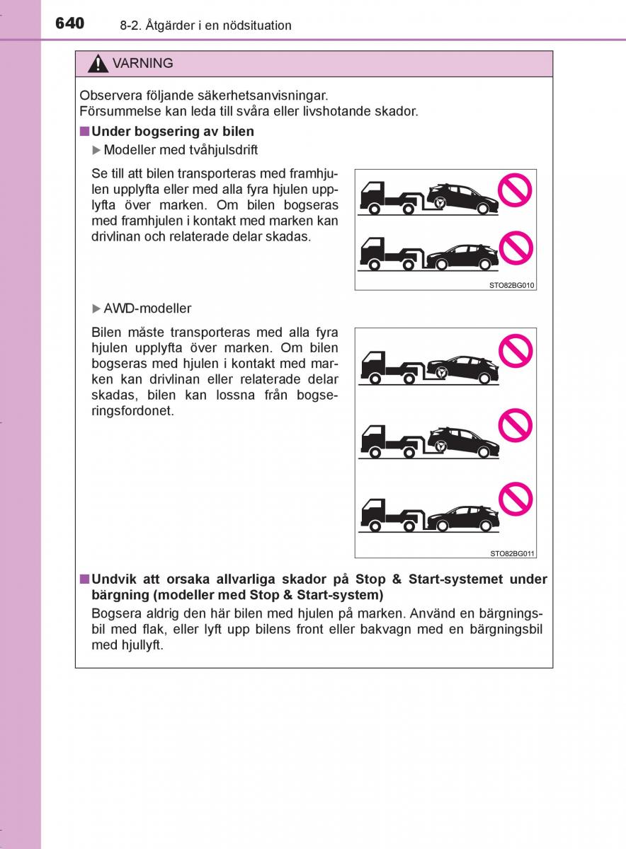 Toyota C HR instruktionsbok / page 640