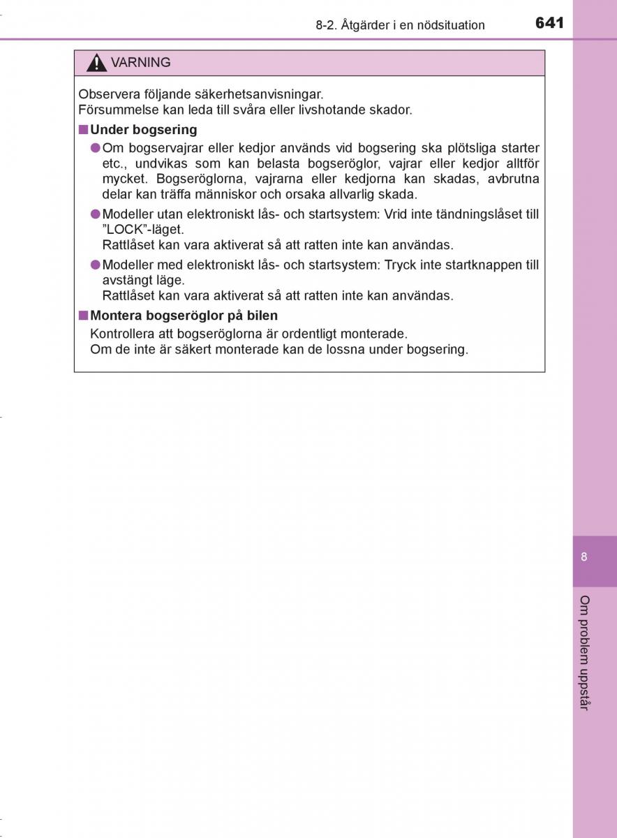 Toyota C HR instruktionsbok / page 641