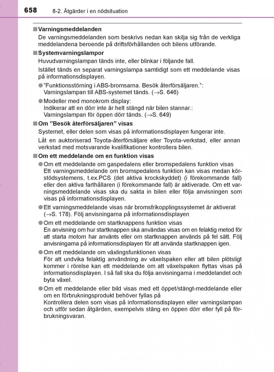 Toyota C HR instruktionsbok / page 658