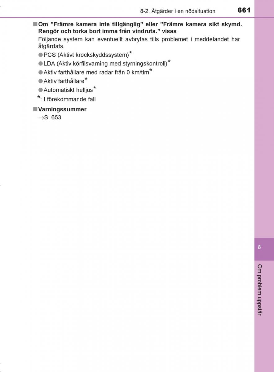 Toyota C HR instruktionsbok / page 661