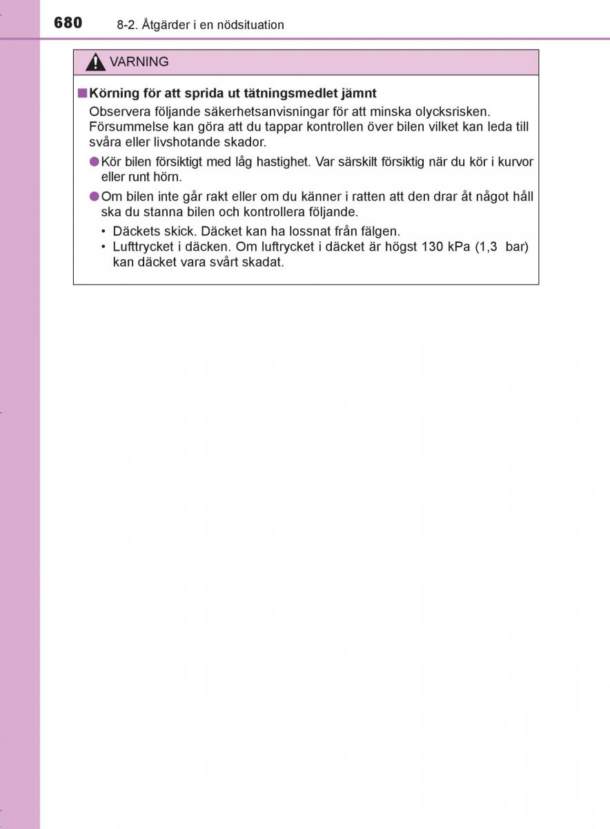 Toyota C HR instruktionsbok / page 680