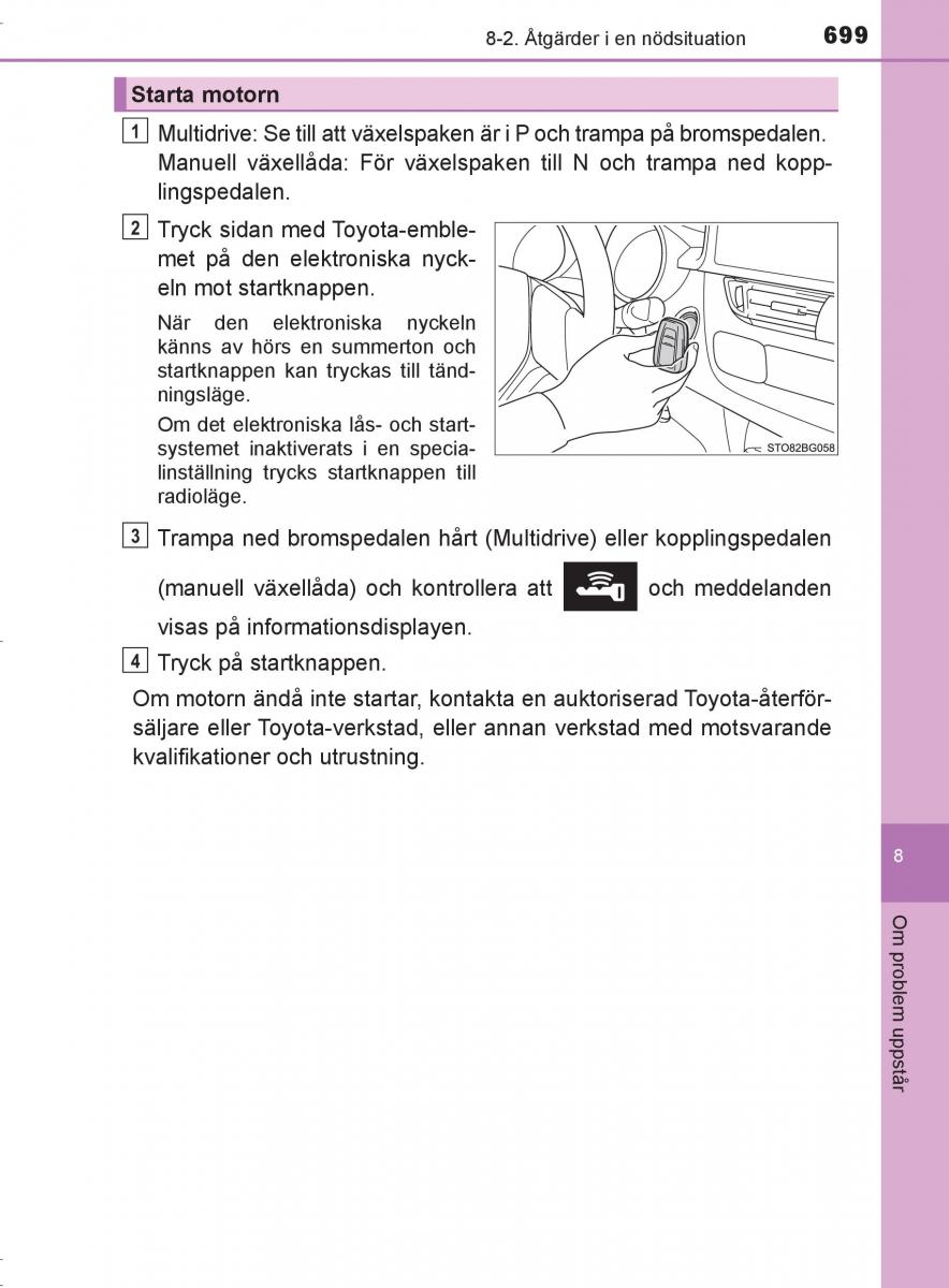 Toyota C HR instruktionsbok / page 699