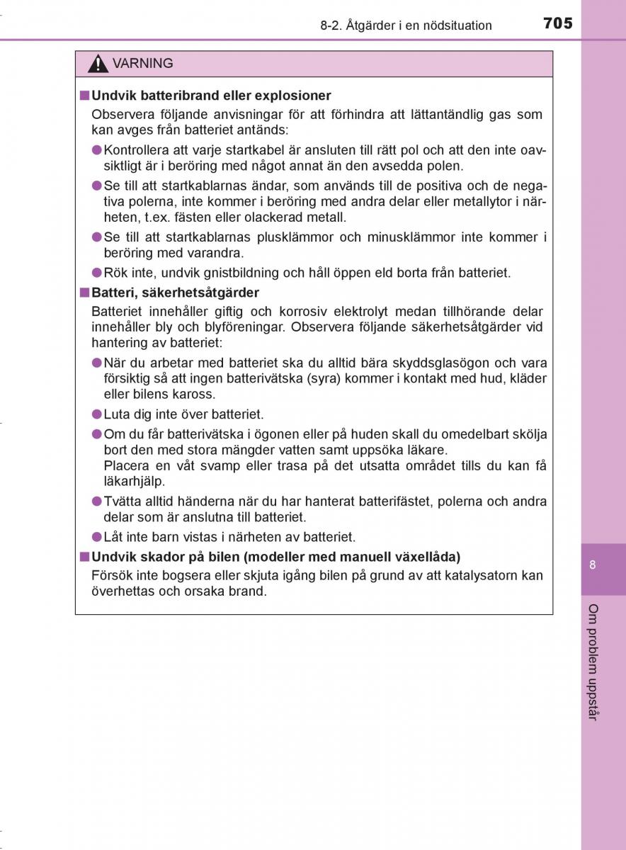 Toyota C HR instruktionsbok / page 705