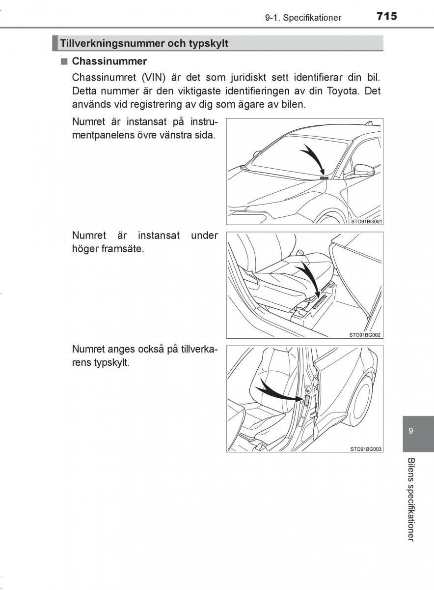 Toyota C HR instruktionsbok / page 715