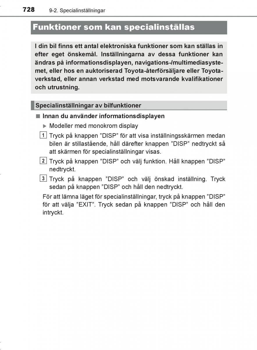 Toyota C HR instruktionsbok / page 728